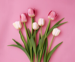 bouquet of soft colored tulips