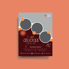 fast food flyer vector  design template.