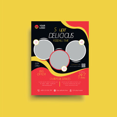 fast food flyer vector  design template.