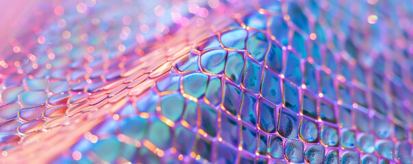 Snake skin textured background with holographic iridescent tones