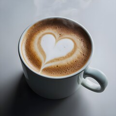 cup of cappuccino with heart