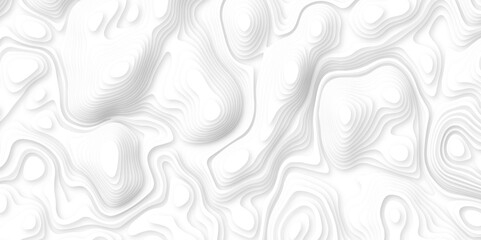 Abstract white paper cut background with line. 3d topography relief. Vector topographic illustration. realistic papercut decoration textured with wavy layer and shadow. seamless pattern wave design.