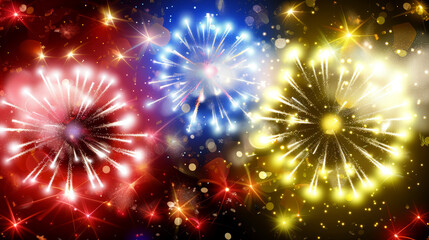 Fototapeta premium colorful fireworks display night sky celebration