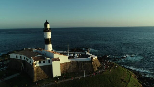 Aerial view of Farol da Barra - Salvador, Bahia, Brazil