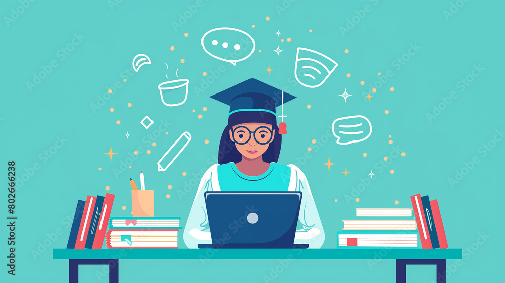 Poster the advantages of online learning, such as flexibility, accessibility, and the ability to learn at y