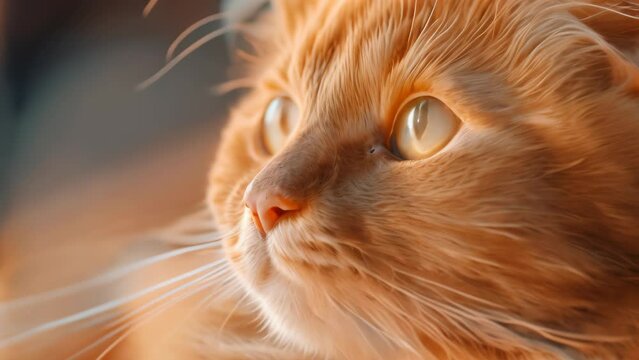 cute orange cat Footage 4k