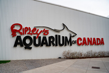 Fototapeta premium Ripley's Aquarium of Canada building in Downtown Toronto. Toronto, Canada - April 29, 2024.
