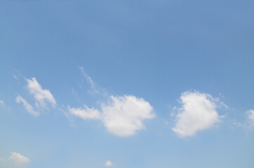 Bright Blue sky with white cloud. Beautiful sky background and wallpaper. Clear day and good...