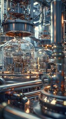 Cutting Edge Chemical Reaction Visualized Through State of the Art Research Facility s Specialized Monitoring Equipment and Hyper Detailed Rendering