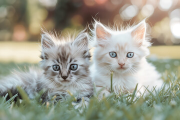 cats on grass