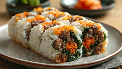 Korean traditional rice ball with stuffing