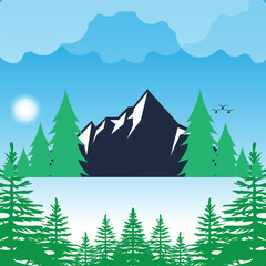 Mountain vector Outdoor symbols isolated