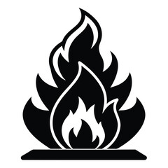 Solid color burning bonfire vector design