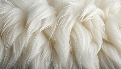 White wool with white top texture background, light natural sheep wool, white seamless cotton, texture of fluffy fur for designers, close-up fragment white wool carpet