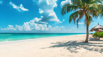 beach with palm trees ,generative ai