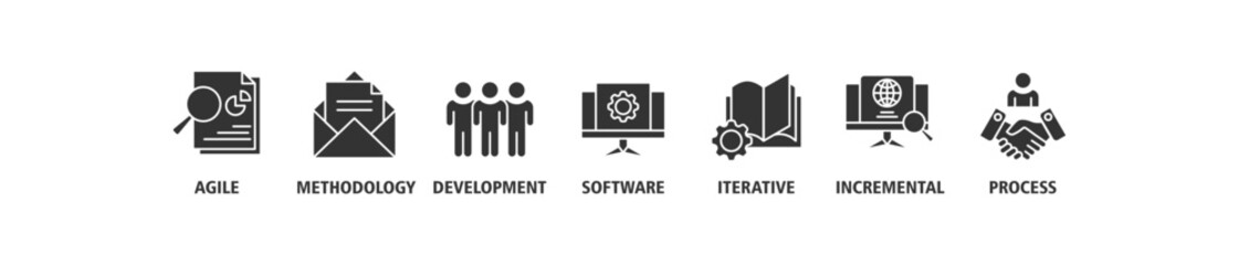 Inbound marketing banner web icon set vector illustration concept with icon of analysis, email, customer, crm, guided selling, seo and public relations