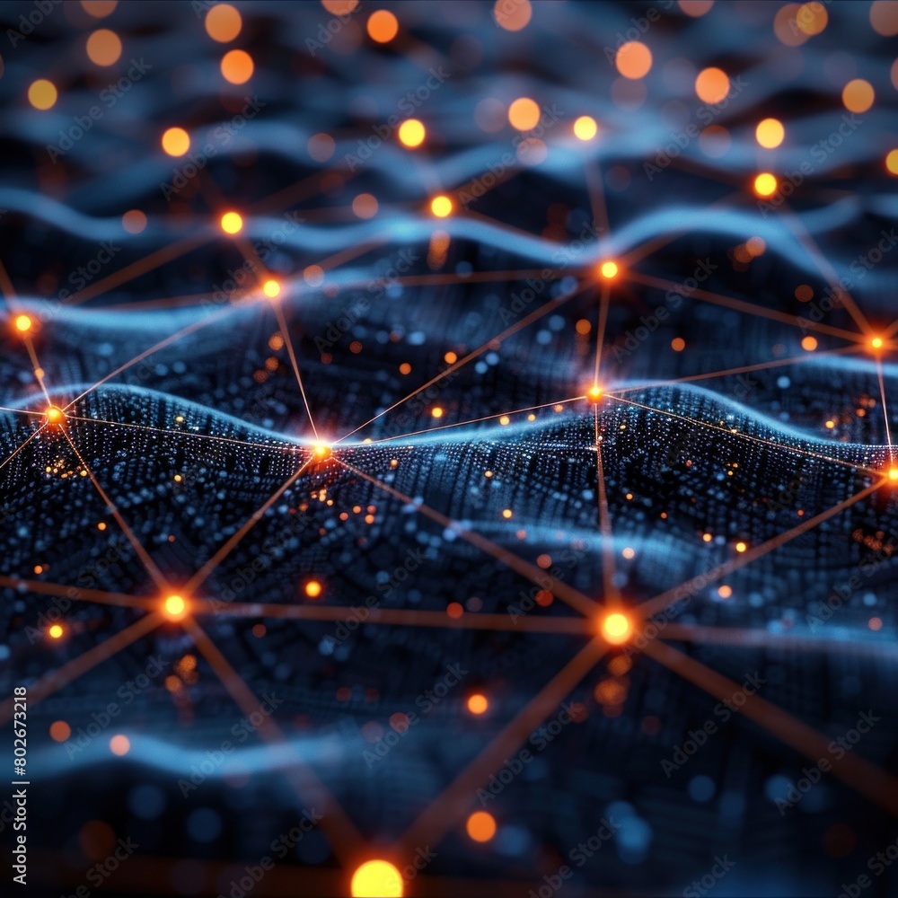 Poster abstract graphic of interconnected nodes with brighter nodes indicating higher ratings.