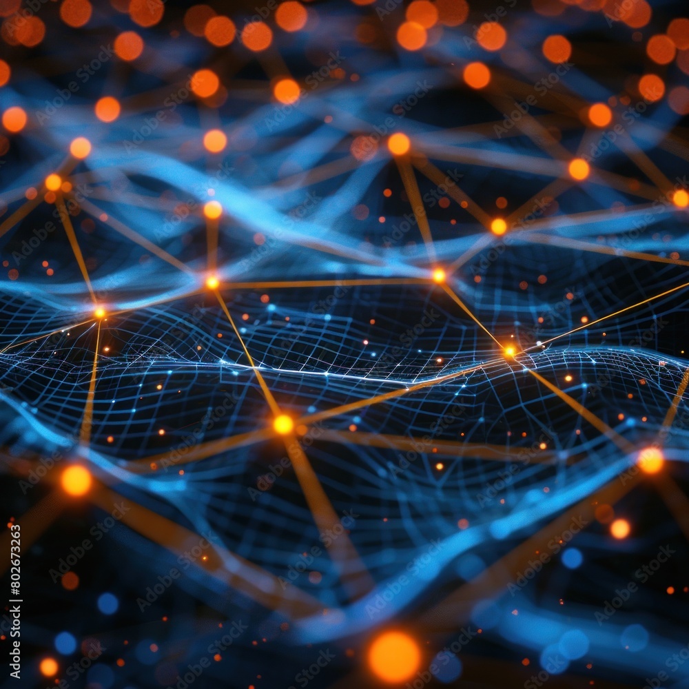 Poster abstract graphic of interconnected nodes with brighter nodes indicating higher ratings.