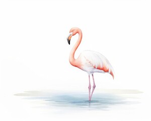 serene flamingo standing in water