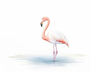 Fototapeta premium serene flamingo standing in water