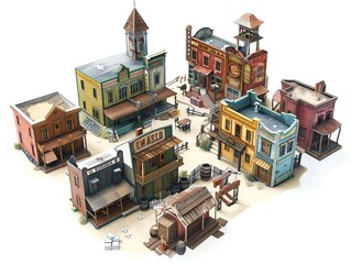 Wild West town model kit