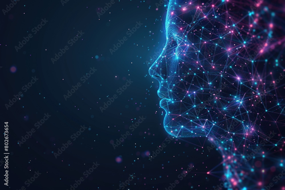 Poster a womans face is depicted with a network of stars in the background, creating a celestial atmosphere