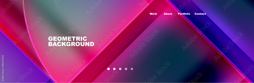 Poster it is a geometric background with a purple and pink gradient . high quality