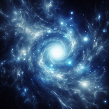 Universe image blue light and white