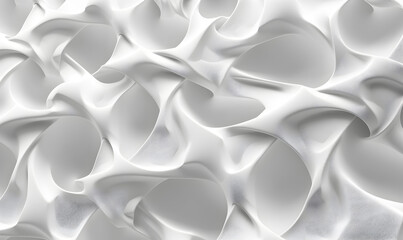 Elegant and Abstract White 3D Wavy Pattern