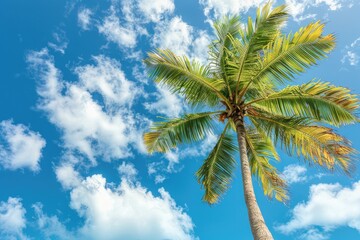 beautyful palmtress and Blue sky, summer day background