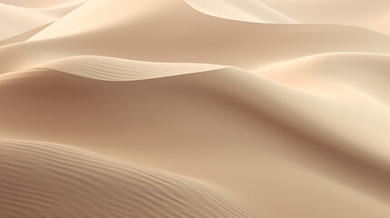 Fototapeta na wymiar Desert landscape with golden sand dunes with fluffy clouds blue sky.