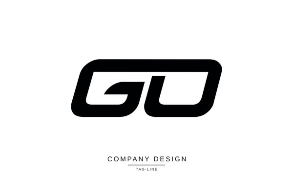 GO, OG Abstract Letters Logo Monogram Design Font Icon Initials Vector