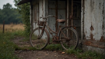 Abandoned by the roadside, a rusty bicycle holds the key to a nostalgic journey back in time ai_generated