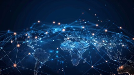 Digital Global Network Connecting the World