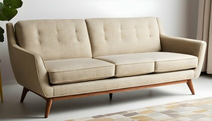 A Mid Century Modern Sofa With Splayed Wooden Legs  2