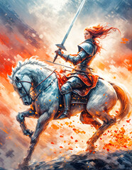 A Painting of a Chariot of Steel: Knight Charges with Unflinching Resolve