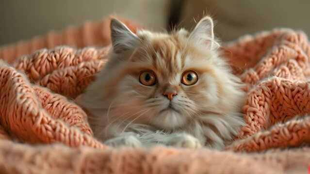 cat covered in cloth Footage 4k