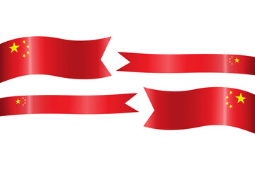 set of flag ribbon with colors of China for independence day celebration decoration