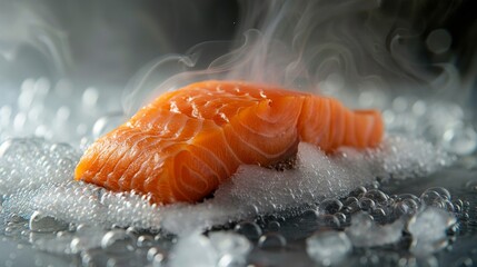 the freezing process of salmon products, locking in natural freshness for export
