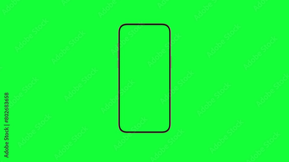 Fototapete smartphone display with green screen for chroma key. rotating mock up of smart phone with empty gree