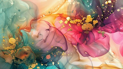 Fantasy Blooms: Exploring Abstract Floral Fluid Art