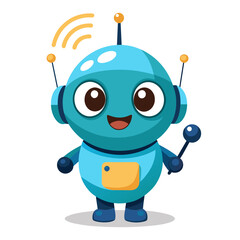 Fototapeta premium A small round robot with a sparking antenna