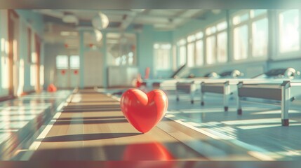 3D rendering image depicting cardiac rehabilitation programs and exercises for patients recovering from heart surgery or cardiovascular events