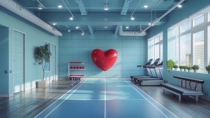3D rendering image depicting cardiac rehabilitation programs and exercises for patients recovering from heart surgery or cardiovascular events