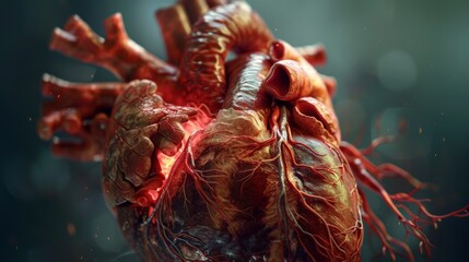 3D rendering image depicting the function and anatomy of the heart valves, including the mitral valve, tricuspid valve, aortic valve, and pulmonary valve