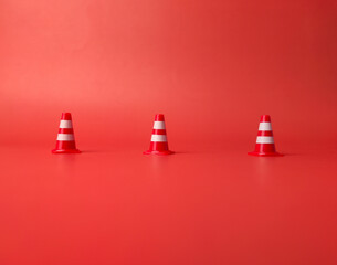 Mini Plastic traffic Cones Sport Training Roadblock Mini Traffic Signs