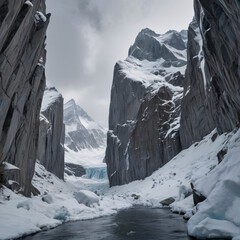snow covered mountains