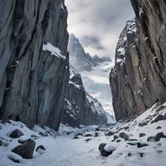 snow covered mountains