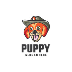 Puppy logo design vector illustration 
