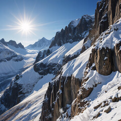 snow covered mountains